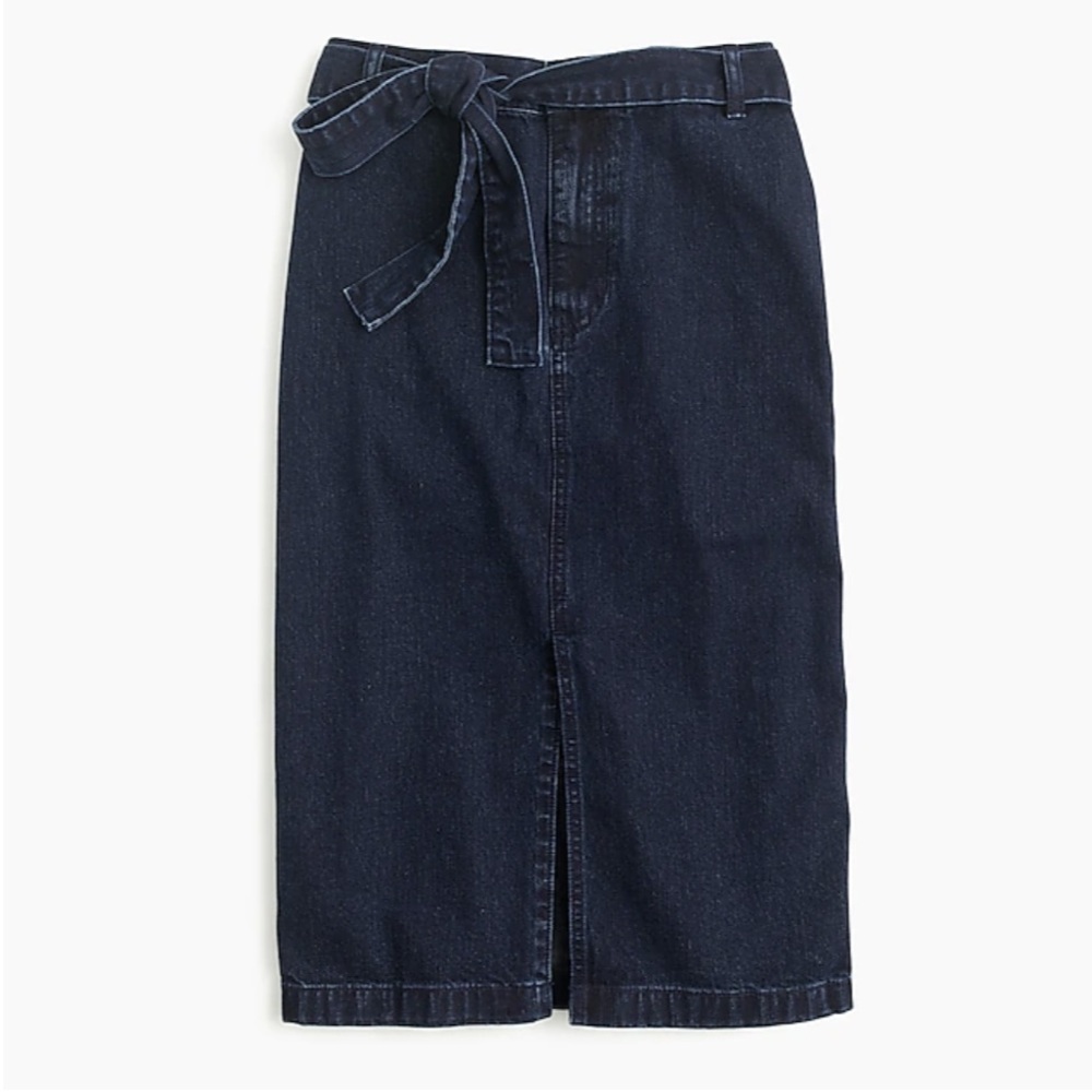 J.Crew knee length dark blue denim pencil skirt